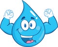 Water Drop Character Showing Muscle Arms