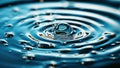 Water drop close-up macro photography with waves and ripples Royalty Free Stock Photo