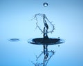 Water drop close up. Water sculpture. Royalty Free Stock Photo