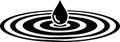 Water Drop with Concentric Ripples Vector Icon Royalty Free Stock Photo