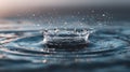 Water drop creating crown splash with ripples Royalty Free Stock Photo