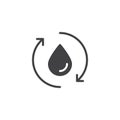 Water Drop cycling arrows vector icon Royalty Free Stock Photo