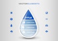 Water Drop 3D Vector Infographic Template Concept with Set of Icons Royalty Free Stock Photo