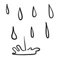 Water drop doodle icon illustration vector Royalty Free Stock Photo