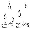 Water drop doodle icon illustration vector Royalty Free Stock Photo