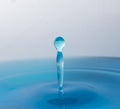 Water drop effect in light blue color tone  in white background Royalty Free Stock Photo