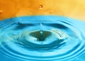 Water drop falling into water making a perfect concentric circles Royalty Free Stock Photo