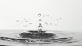 A water drop is falling into a pool of water Royalty Free Stock Photo