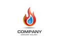 Water drop & fire flame logo Royalty Free Stock Photo