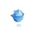 Water Drop Flame Abstract Vector Symbol, Sign or Logo Template. Royalty Free Stock Photo