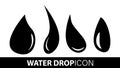 Water drop in flat style set. EPS 10 Royalty Free Stock Photo