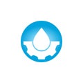 Water drop with gear logo concept design. Royalty Free Stock Photo