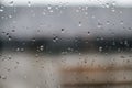 Water drop on glass mirror during raining in rainy day outside window glass Royalty Free Stock Photo