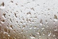 Water drop on glass. Raindrops on window car. Natural pattern of droplets on mirror background Royalty Free Stock Photo