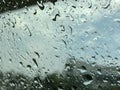 Water drop on glass in raining day Royalty Free Stock Photo