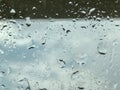 Water drop on glass in raining day Royalty Free Stock Photo