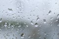 Water drop on glass window and rain condensation rainy storm season Royalty Free Stock Photo