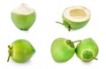 Water drop green coconut isolated on white background Royalty Free Stock Photo