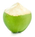 Water drop green coconut isolated on white background Royalty Free Stock Photo