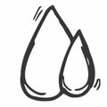 Water drop hand drawn outline doodle icon. Clear fresh water drop vector sketch illustration for print, web, mobile and