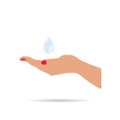 Water drop in hand illustration