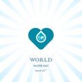Water drop with heart icon vector logo design template.World Water Day icon.World Water Day idea campaign concept for greeting ca