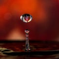 Water drop with heart reflection