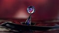 Water drop with heart reflection