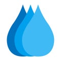 Water drop icon, aque nature symbol. Sign isolated design vector illustration