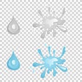 Water And Drop Icon - Blue wave and water splashe, wavy symbol of nature in motion vector Illustrations.