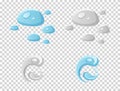 Water And Drop Icon - Blue wave and water splashe, wavy symbol of nature in motion vector Illustrations. Royalty Free Stock Photo