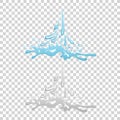 Water And Drop Icon - Blue wave and water splashe, wavy symbol of nature in motion vector Illustrations. Royalty Free Stock Photo