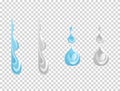 Water And Drop Icon - Blue wave and water splashe, wavy symbol of nature in motion vector Illustrations. Royalty Free Stock Photo