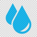 Water drop icon in flat style. Raindrop vector illustration on i Royalty Free Stock Photo