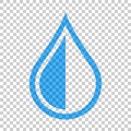 Water drop icon in flat style. Raindrop vector illustration on i Royalty Free Stock Photo