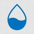 Water drop icon in flat style. Raindrop vector illustration on i