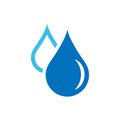 Water drop icon in flat style. Raindrop vector illustration on w