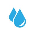 Water drop icon in flat style. Raindrop vector illustration on w Royalty Free Stock Photo