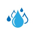 Water drop icon in flat style. Raindrop vector illustration on w