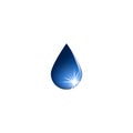 Water drop icon, fresh aqua logo isolated, mockup shiny light eco emblem