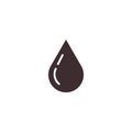 Water drop icon. Liquid fluid droplet symbol. Rain, raindrop sign, pictogram. Aqua blob, waterdrop falling. Flat vector