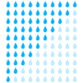 Water drop icon set with 10 blue button in row isolated on white background. Royalty Free Stock Photo