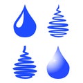 Water drop icon set isolated on white background. Vector Illustration. Royalty Free Stock Photo