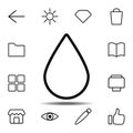 water drop icon. Simple thin line, outline vector element of minimalistic, web icons set for UI and UX, website or mobile Royalty Free Stock Photo