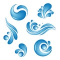 Water drop symbols set Royalty Free Stock Photo