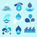 Water drop icons and design elements Royalty Free Stock Photo