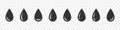 Water drop icons. Water drops set. Water or oil drop. Vector illustration