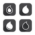 Water drop icons. Tear or Oil symbols.