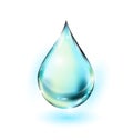 Water drop illustration. Clean water drop on white. Falling water drop. Vector