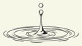 Water Drop Impact, Minimalist Liquid Ripple Vector, vector design Generative AI Royalty Free Stock Photo